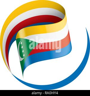 Komoren Flagge, Vector Illustration auf weißem Hintergrund Stock Vektor