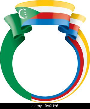 Komoren Flagge, Vector Illustration auf weißem Hintergrund Stock Vektor