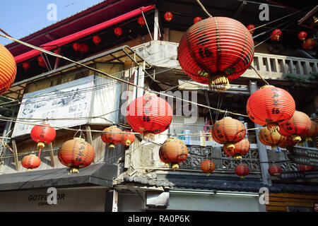 Jiufen, Taiwan - November 21, 2018: Szenische von Jiufen Dorf. Dieser Ort ist ein Reiseziel in Ruifang Bezirk, Taiwan. Stockfoto