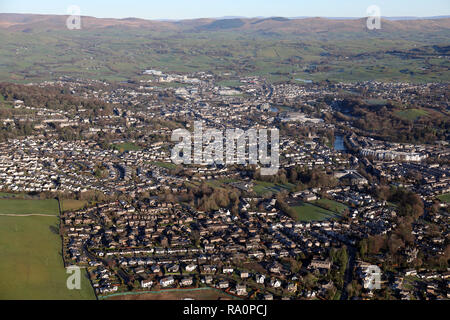 Luftaufnahme der Stadt Kendal, Cumbria, Großbritannien Stockfoto