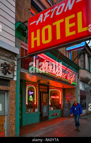 Shelbourne Hotel, Ovomaltine Cafe, Downtown Eastside, Vancouver, British Columbia, Kanada Stockfoto