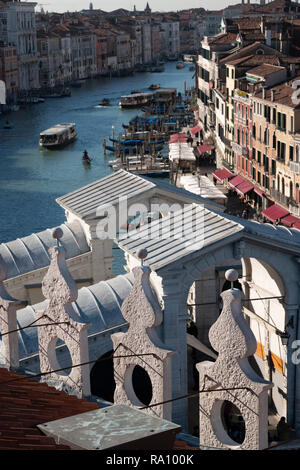 Blick von T Fondaco dei Tedaschi lifestyle Kaufhaus, Venedig, Italien. Stockfoto