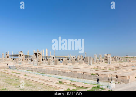 Der thronsaal oder Halle von Hundert Spalten, Persepolis, Iran Stockfoto