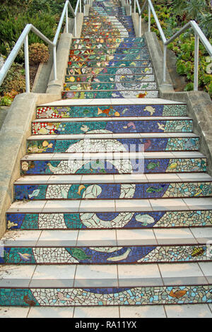 16 Avenue Fliesen- Schritte, Golden Gate Park, San Francisco, Kalifornien, USA Stockfoto