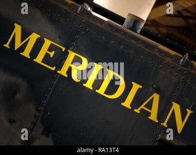 Ein vintage Meridian & Bigbee caboose sitzt hinter dem Meridian Railroad Museum Jan. 9, 2011, in Meridian, Mississippi. Stockfoto