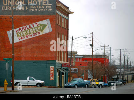 Das Union Hotel, nicht mehr in Betrieb, wird dargestellt, in der Innenstadt von Meridian, Fräulein auf Jan. 9, 2011. T Stockfoto