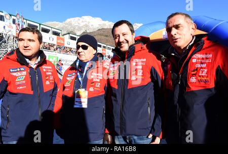 Foto LaPresse/Stefano Cavicchi 29/12/2018 Bormio, Italien politica Matteo Salvini ein Bormio pro il SuperG maschile di sci Alpino. nella Foto: Matteo Salvini Stockfoto