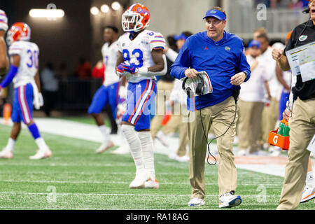 Atlanta, GA, USA. 29 Dez, 2018. Florida Gators Haupttrainer Dan Mullen während der Küken-fil-ein Pfirsich-schüssel bei Mercedes-Benz-Stadion in Atlanta, GA. (Scott Kinser/Cal Sport Media) Credit: Csm/Alamy leben Nachrichten Stockfoto