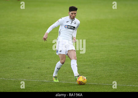 Swanswa, Wales, UK. 29. Dezember 2018. Cian Harries von Swansea City in Aktion. EFL Skybet Meisterschaft übereinstimmen, Swansea City v Wigan Athletic in der Liberty Stadium in Swansea, Südwales am Samstag, den 29. Dezember 2018. Dieses Bild dürfen nur für redaktionelle Zwecke verwendet werden. Nur die redaktionelle Nutzung, eine Lizenz für die gewerbliche Nutzung erforderlich. Keine Verwendung in Wetten, Spiele oder einer einzelnen Verein/Liga/player Publikationen. pic von Andrew Obstgarten/Andrew Orchard sport Fotografie/Alamy leben Nachrichten Stockfoto