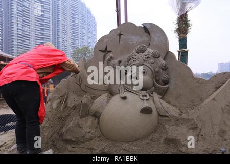 Chengdu Chengdu, China. 30 Dez, 2018. Chengdu, China - Der sand Sculpture Park in Chengdu, Provinz Sichuan im Südwesten Chinas. Credit: SIPA Asien/ZUMA Draht/Alamy leben Nachrichten Stockfoto