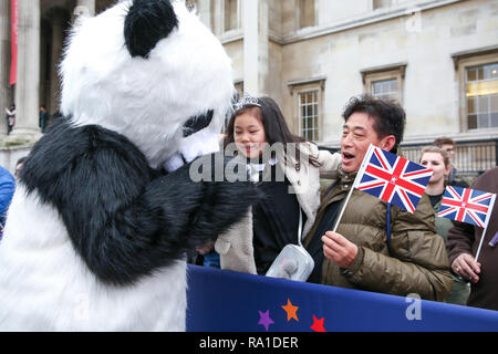 Trafalgar Square, London, UK. 30. Dezember 2018. Vorschau von Day Parade der Londoner Neues Jahr auf dem Trafalgar Square. Credit: Dinendra Haria/Alamy leben Nachrichten Stockfoto