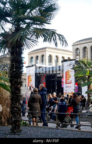 Mailand, Italien. 30 Dez, 2018. Foto LaPresse - Mourad Touati Balti 30/12/2018 Milano (ITA) - Piazza Duomo Cronaca Ultimi preparativi pro Il Palco del Concerto di Capodanno in Piazza Duomo Nella Foto: il Presidente del Concerto di capodanno Credit: LaPresse/Alamy leben Nachrichten Stockfoto