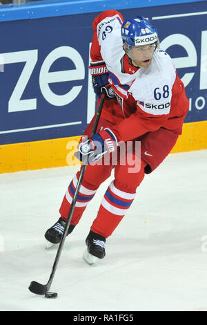 Prag, Tschechische Republik. 8. Mai 2015. Der Eishockey-WM 2015, am 8. Mai 2015, im, Prag, Tschechien. Tschechien gegen Österreich mit 4:0. Jaromir Jagr aus Tschechien. *** Local Caption *** Jaromir Jagr der Tschechischen während der 2015 IIHF Eishockey WM Match zwischen der Tschechischen vs Österreich in der O2 Arena in Prag, Tschechische Republik, 8. Mai 2015. Credit: Slavek Ruta/ZUMA Draht/Alamy leben Nachrichten Stockfoto