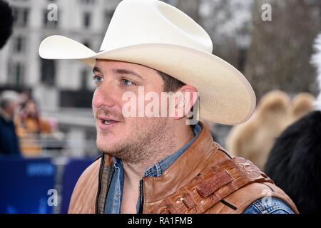 London, Großbritannien. 30 Dez, 2018. Kaleb Lee, London's New Year's Day Parade Vorschau, Trafalgar Square, London.UK Credit: michael Melia/Alamy leben Nachrichten Stockfoto