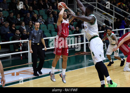 Avellino, Italien. 30 Dez, 2018. Foto Cafaro/LaPresse 30 Dicembre 2018 Milano, Italia sport Warenkorb Sidigas Avellino vs EA 7 Emporio Armani Milano - Campionato Italiano di Warenkorb Serie A PosteMobile, Spielzeit 2018/19. Nella Foto: James Mike (EA 7 Emporio Armani Mailand). Foto Cafaro/LaPresse Dezember 30, 2018 Arezzo, Italien sport Warenkorb Sidigas Avellino vs EA 7 Emporio Armani Mailand - die Italienische Lega Basket Serie A PosteMobile, Saison 2018/2019. Im Bild: James Mike (EA 7 Emporio Armani Mailand). Credit: LaPresse/Alamy leben Nachrichten Stockfoto