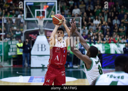 Avellino, Italien. 30 Dez, 2018. Foto Cafaro/LaPresse 30 Dicembre 2018 Milano, Italia sport Warenkorb Sidigas Avellino vs EA 7 Emporio Armani Milano - Campionato Italiano di Warenkorb Serie A PosteMobile, Spielzeit 2018/19. Nella Foto: fontecchio Simone (EA 7 Emporio Armani Mailand). Foto Cafaro/LaPresse Dezember 30, 2018 Arezzo, Italien sport Warenkorb Sidigas Avellino vs EA 7 Emporio Armani Mailand - die Italienische Lega Basket Serie A PosteMobile, Saison 2018/2019. In der Pic: fontecchio Simone (EA 7 Emporio Armani Mailand). Credit: LaPresse/Alamy leben Nachrichten Stockfoto