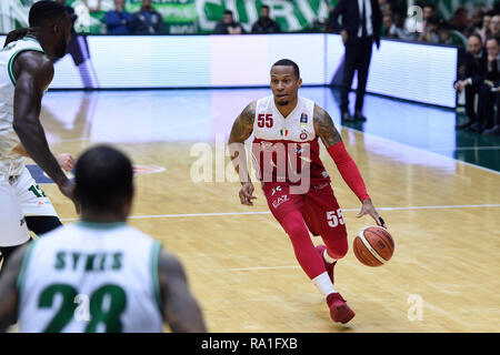 Avellino, Italien. 30 Dez, 2018. Foto Cafaro/LaPresse 30 Dicembre 2018 Milano, Italia sport Warenkorb Sidigas Avellino vs EA 7 Emporio Armani Milano - Campionato Italiano di Warenkorb Serie A PosteMobile, Spielzeit 2018/19. Nella Foto: Jerrels Curtis (EA 7 Emporio Armani Mailand). Foto Cafaro/LaPresse Dezember 30, 2018 Arezzo, Italien sport Warenkorb Sidigas Avellino vs EA 7 Emporio Armani Mailand - die Italienische Lega Basket Serie A PosteMobile, Saison 2018/2019. In der Pic: Jerrels Curtis (EA 7 Emporio Armani Mailand). Credit: LaPresse/Alamy leben Nachrichten Stockfoto