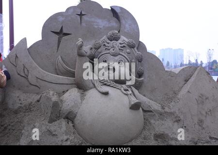 Chengdu, China. 30 Dez, 2018. Der sand Sculpture Park in Chengdu. Credit: SIPA Asien/Pacific Press/Alamy leben Nachrichten Stockfoto