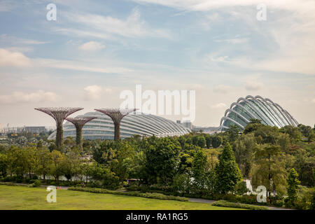 Singapur - Dezember 2018: Luftaufnahme des botanischen Garten, Gärten an der Bucht in Singapur. Stockfoto