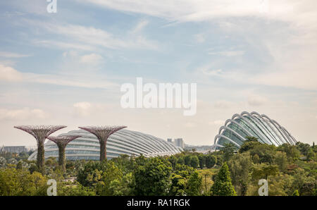 Singapur - Dezember 2018: Luftaufnahme des botanischen Garten, Gärten an der Bucht in Singapur. Stockfoto