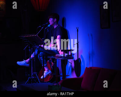 Ehrliche Porträts der Musiker in Peking, China Stockfoto