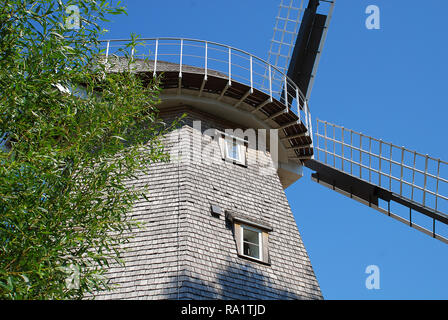 Windmühle bei Ahrenshoop, Darrs, Deutschland. Ahrenshoop ist eine Gemeinde in Mecklenburg-Vorpommern auf der Halbinsel Fischland-Darß-Zingst der Stockfoto