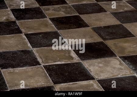 Alte karierten Boden Stockfoto