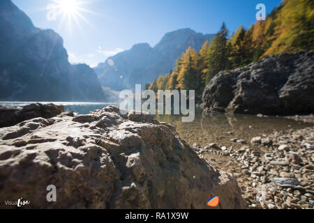 Pragser Wildsee im Herbst Stockfoto