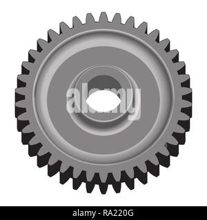 Zahnrad. Teile der Maschine. 3D-Effekt Vektor Stock Vektor