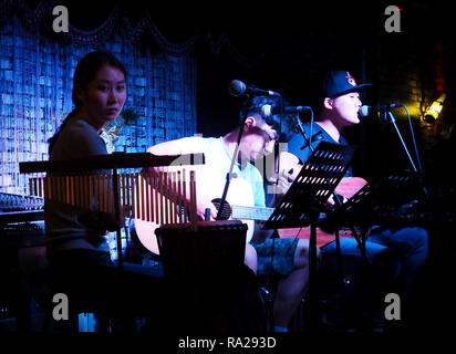 Ehrliche Porträts der Musiker in Peking, China Stockfoto