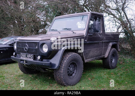Dezember 2018 - Ältere Mercedes Benz G Wagen, in Redhill Oldtimer Treffen Stockfoto