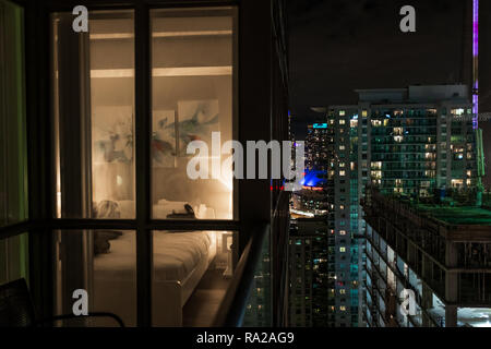 Schlafzimmer anzeigen und Skyline von Toronto Maple Leaf Platz in Toronto, Kanada. Stockfoto