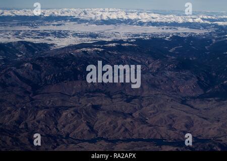 Fliegen in den Rocky Mountains von Colorado nach Arizona Stockfoto