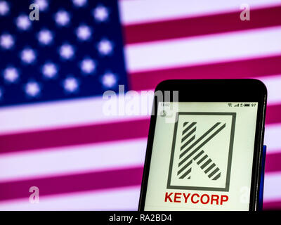 KeyBank Retail Banking Company Logo auf dem Smartphone angezeigt Stockfoto