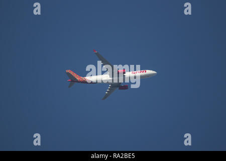 Chiangmai, Thailand - 27. Dezember 2018: HS-lah Airbus A330-300 der Thailändischen Lion Air Airline. Von Chiangmai Flughafen in Bangkok. Stockfoto