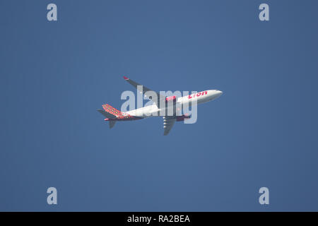 Chiangmai, Thailand - 27. Dezember 2018: HS-lah Airbus A330-300 der Thailändischen Lion Air Airline. Von Chiangmai Flughafen in Bangkok. Stockfoto