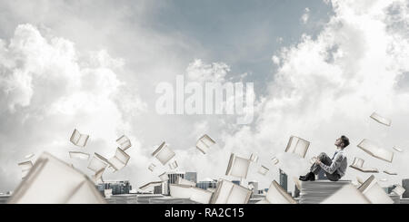 Fleißig, um erfolgreicher Geschäftsmann zu werden. Stockfoto