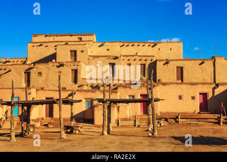 Alten Wohnungen des Taos Pueblo, New Mexico Stockfoto