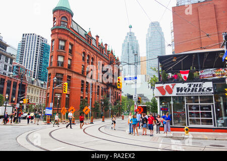 Die gooderham oder Flatiron Building building Financial District, Toronto, Ontario, Kanada Stockfoto