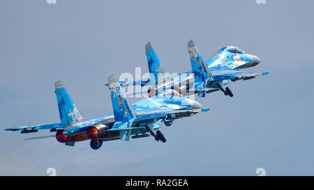 Ukraine Air Force zeigt die SU-27 Flanker auf der Royal International Air Tattoo Juli 2017 Stockfoto