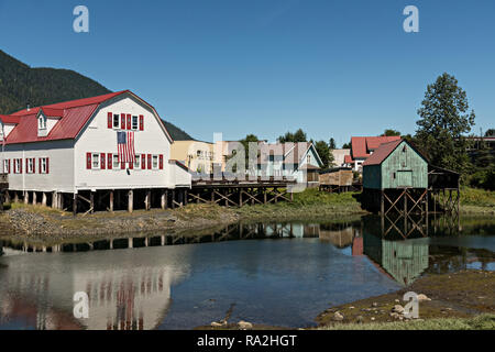 Die Söhne von Norwegen Fedrelandet Lodge auf Hammer Slough in Petersburg, Mitkof Insel, Alaska. Petersburg angesiedelt, die von norwegischen Immigranten Peter Buschmann ist so wenig Norwegen aufgrund der hohen Prozentsatz der Bevölkerung skandinavischer Herkunft bekannt. Stockfoto