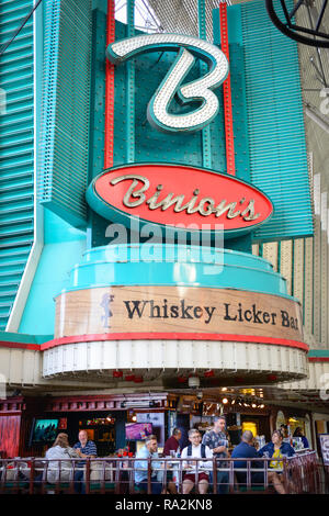 Einstieg in die Welt der berühmten Binion's Gambling Hall and Hotel, ein Vintage Kasino an der Fremont Street Experience im Stadtzentrum von Las Vegas, NV entfernt Stockfoto