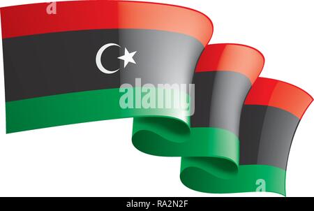 Libyen Flagge, Vector Illustration auf weißem Hintergrund Stock Vektor