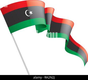 Libyen Flagge, Vector Illustration auf weißem Hintergrund Stock Vektor