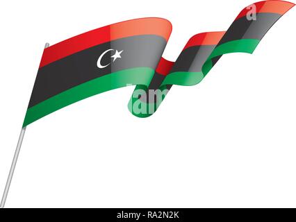 Libyen Flagge, Vector Illustration auf weißem Hintergrund Stock Vektor