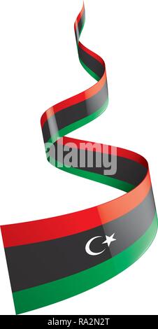 Libyen Flagge, Vector Illustration auf weißem Hintergrund Stock Vektor