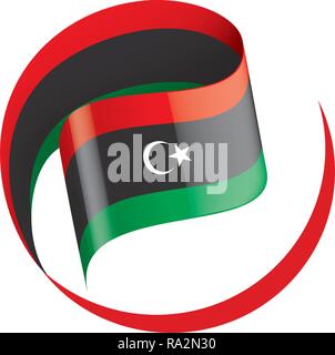 Libyen Flagge, Vector Illustration auf weißem Hintergrund Stock Vektor