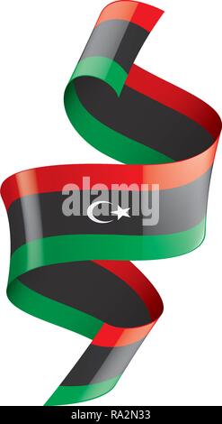 Libyen Flagge, Vector Illustration auf weißem Hintergrund Stock Vektor