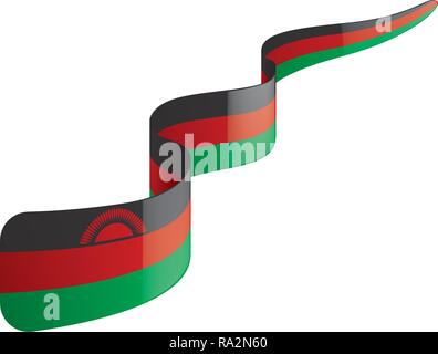 Malawi Fahne, Vector Illustration auf weißem Hintergrund Stock Vektor