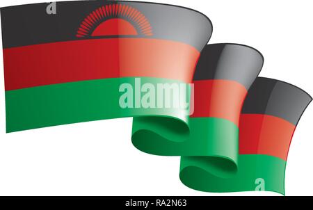 Malawi Fahne, Vector Illustration auf weißem Hintergrund Stock Vektor